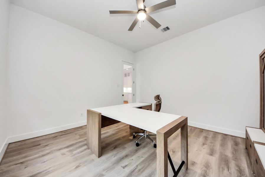 Another view of office with natural lighting.