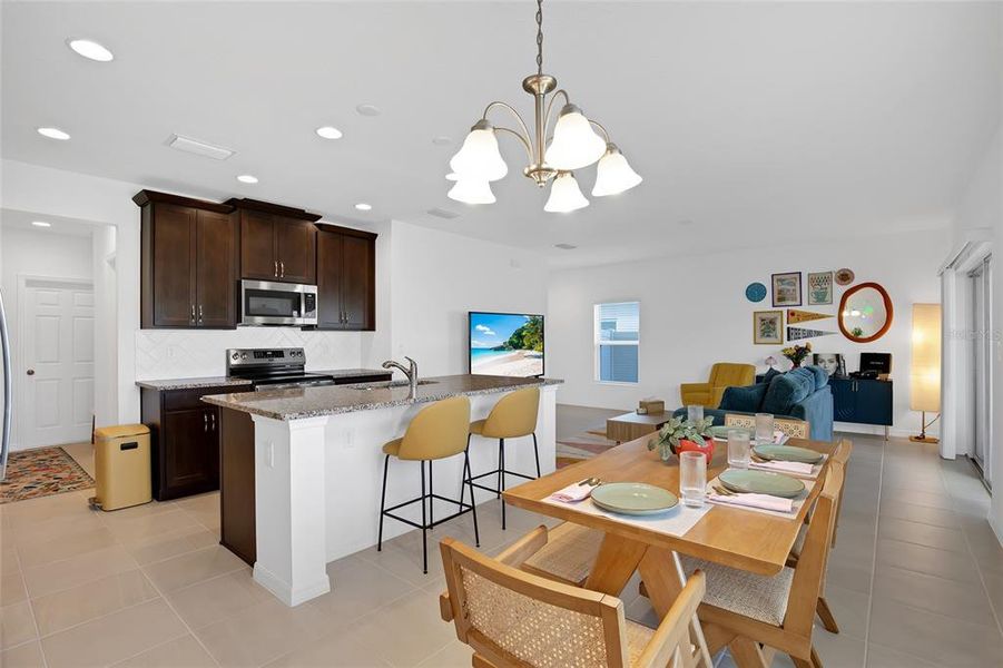 Furnished interior view inside a new home in Horse Creek at Crosswinds, Davenport (Image 8). Furnished interior view inside a new home in Horse Creek at Crosswinds, Davenport (Image 8).