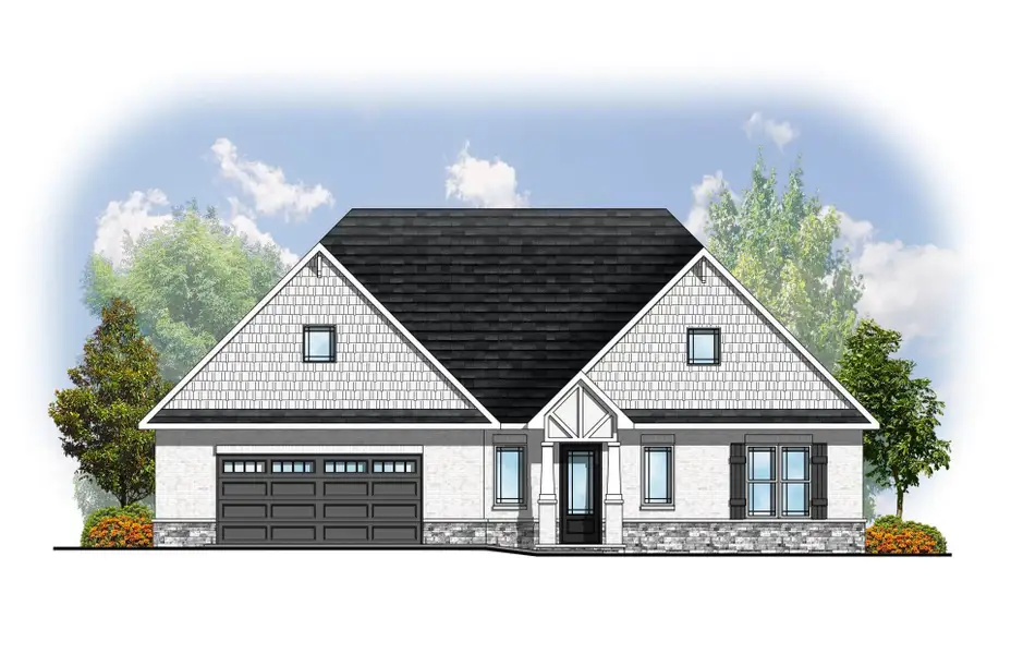 Representative rendering of the exterior for the Laurel II by Cook Bros. Homes (Image 2).