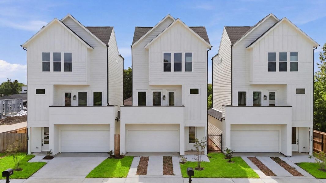 Front exterior of a new home in , Houston, TX, highlighting curb appeal (Image 1). Front exterior of a new home in , Houston, TX, highlighting curb appeal (Image 1).