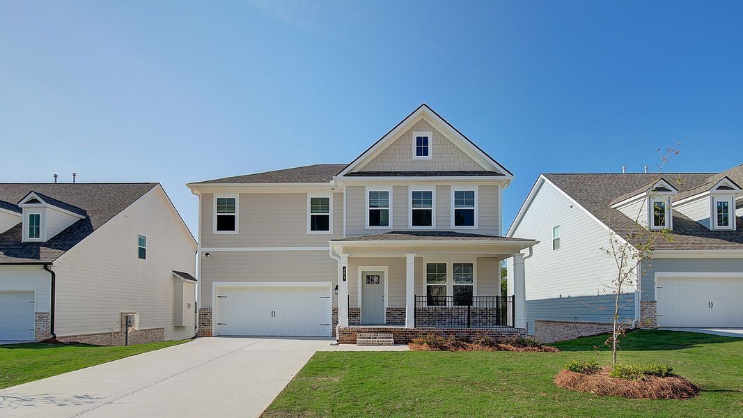 Representative exterior photo of a completed home built from the Jordan by DRB Homes in Cooper Park, McDonough, GA (Image 18).