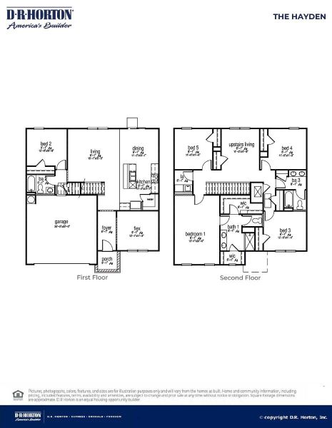 2D floor plan layout of this home in Rivers Reach, Yemassee, SC (Image 2).