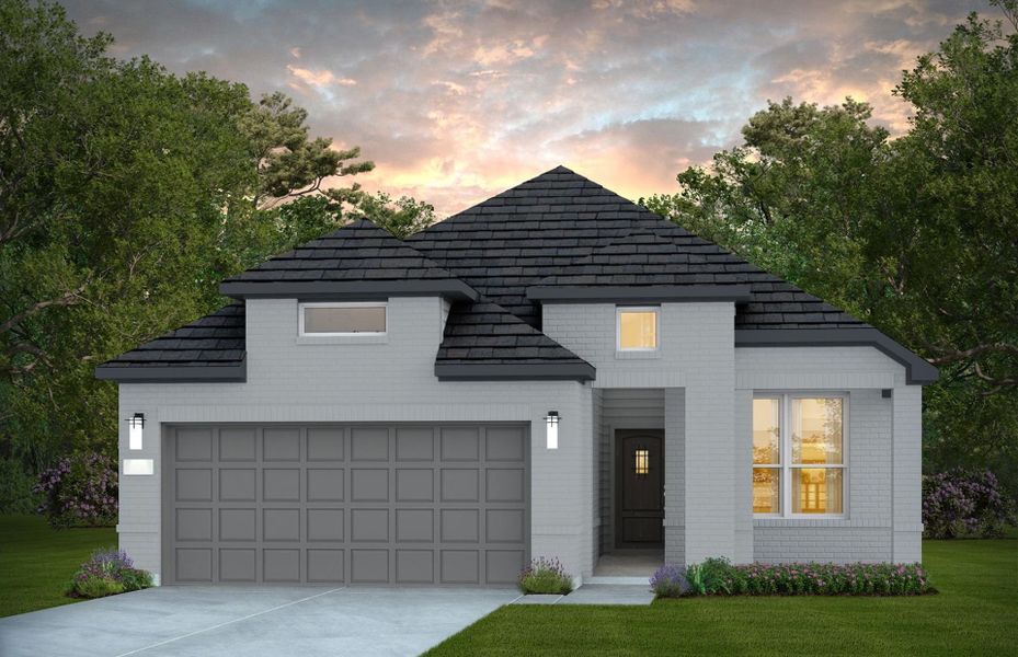 Representative exterior photo of a completed home built from the Barrett by Pulte Homes in Montgomery Bend, Montgomery, TX (Image 2). Representative exterior photo of a completed home built from the Barrett by Pulte Homes in Montgomery Bend, Montgomery, TX (Image 2).