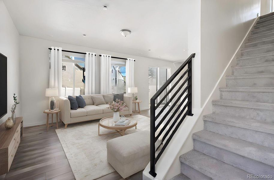 Furnished interior view inside a new home in Thompson River Ranch, Johnstown (Image 6).
