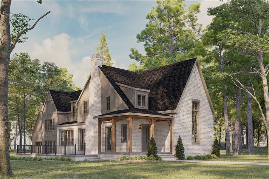 Front exterior of a new home in , Acworth, GA, highlighting curb appeal (Image 2).