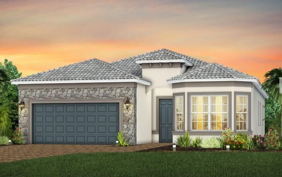 Front exterior of a new home in Enclave at Sherwood Park, Delray Beach, FL, highlighting curb appeal (Image 12).