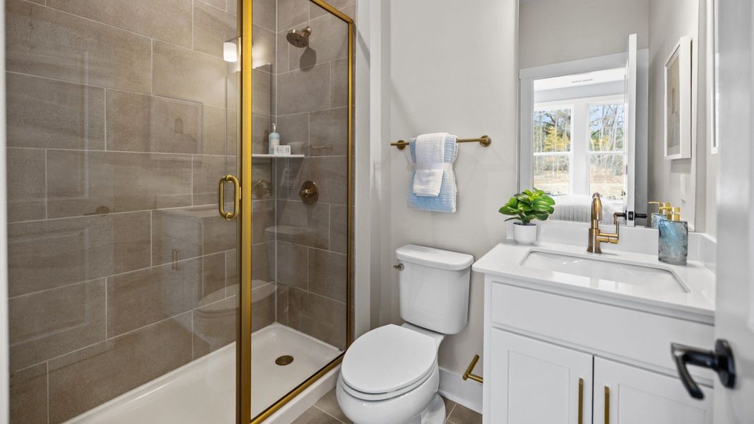 The Stonefield Home Plan in Michaux Garden by DRB Homes in Belmont, NC. - Bathroom