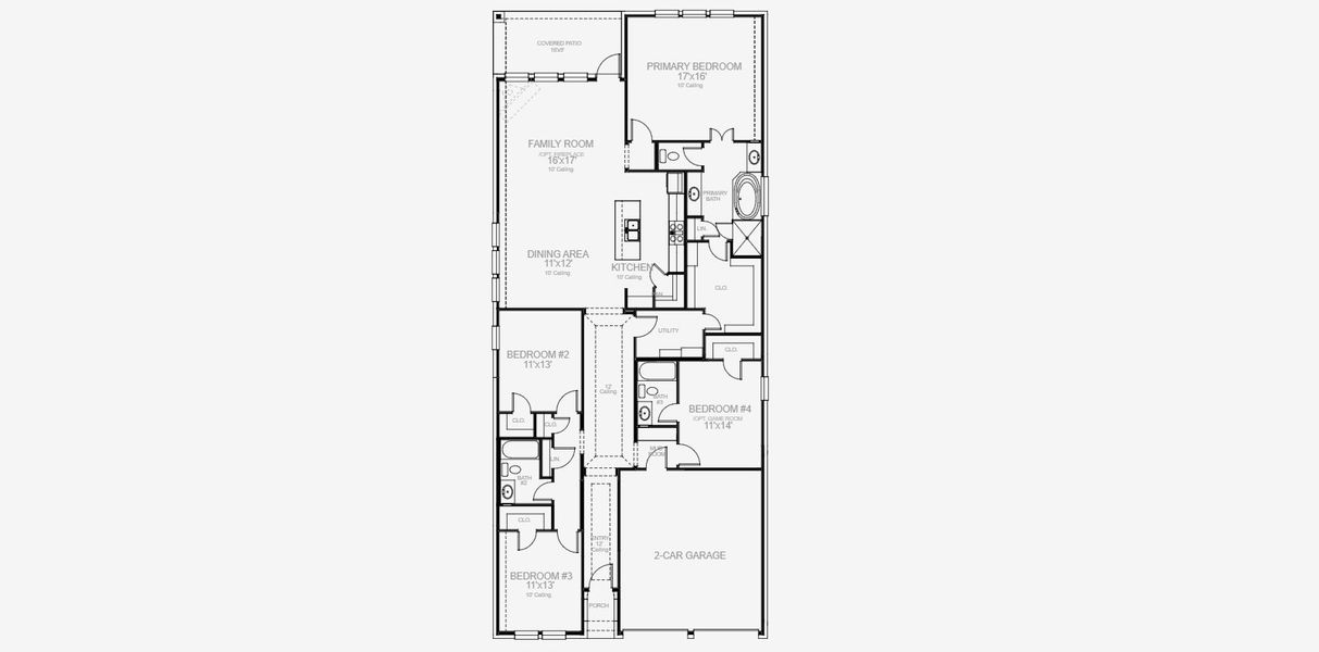 2D floor plan layout for the 2180W by Perry Homes in Lariat 45', Liberty Hill, TX (Image 3). 2D floor plan layout for the 2180W by Perry Homes in Lariat 45', Liberty Hill, TX (Image 3).