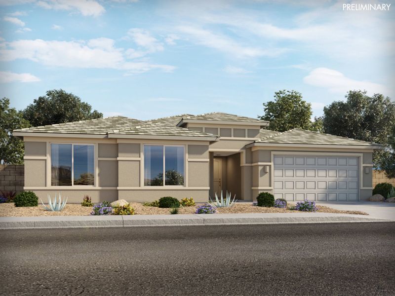 Representative exterior photo of a completed home built from the Saguaro by Meritage Homes in Arbor at Madera Highlands II, Sahuarita, AZ (Image 2).