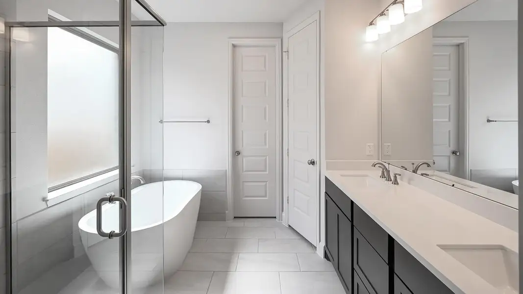 Furnished interior view inside a new home in 6 Creeks 45', Kyle (Image 6). Furnished interior view inside a new home in 6 Creeks 45', Kyle (Image 6).