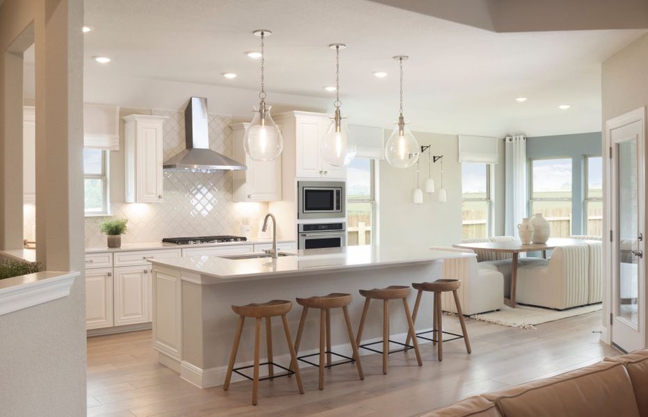 Spacious Kitchen with Large Eat-In Island