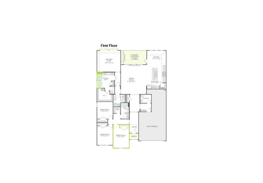2D floor plan layout of this home in Bridgewater, Midlothian, TX (Image 3).