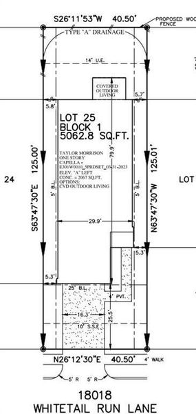 18018 Whitetail Run Lane preliminary plot plan