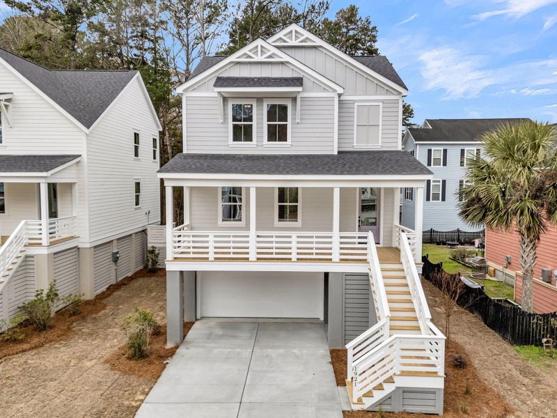 Front exterior of a new home in , Charleston, SC, highlighting curb appeal (Image 30). Front exterior of a new home in , Charleston, SC, highlighting curb appeal (Image 30).