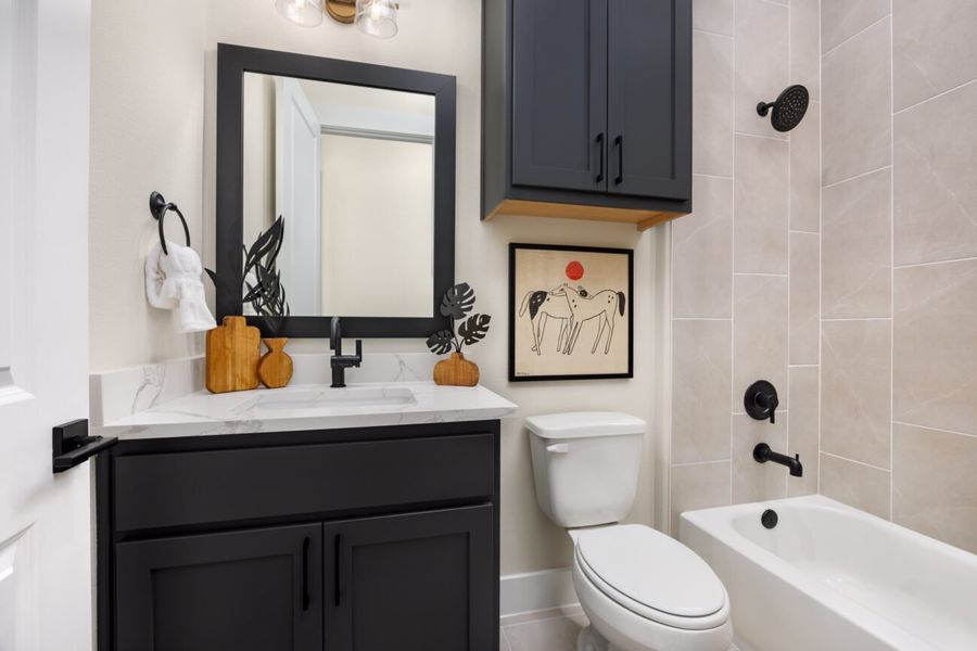 Representative furnished interior of a home built from the Castella by Ladera Texas in Ladera at Timberbrook, Justin (Image 15).