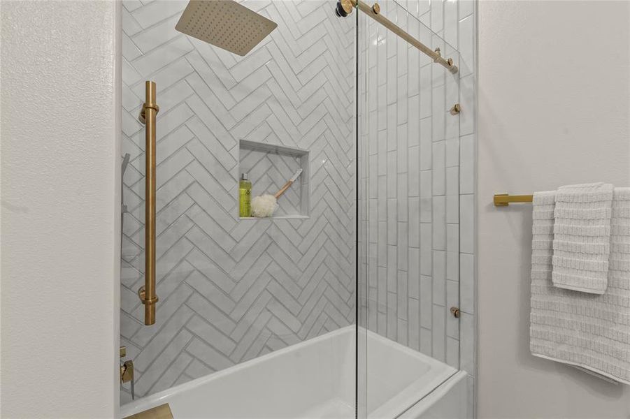 Bathroom featuring bathtub / shower combination Bathroom featuring bathtub / shower combination