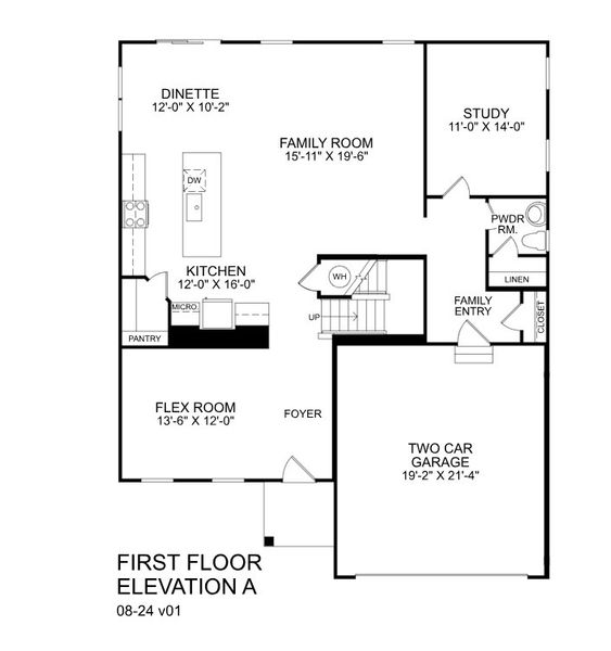 2D floor plan layout for the Lehigh by Ryan Homes in Emory Park, Five Forks, SC (Image 3). 2D floor plan layout for the Lehigh by Ryan Homes in Emory Park, Five Forks, SC (Image 3).