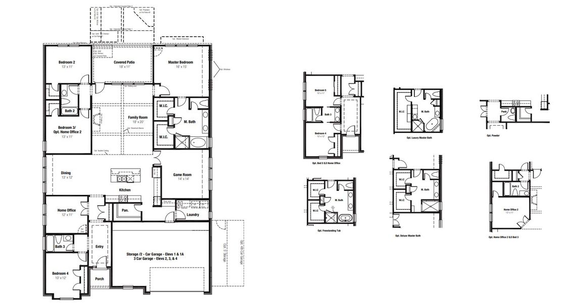 2D floor plan layout for the Jester by Scott Felder Homes in Windsong, Boerne, TX (Image 3).