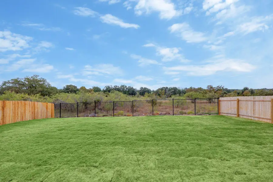 Exterior details and patio area of a home in Santa Rita Ranch - 60', Liberty Hill (Image 3). Exterior details and patio area of a home in Santa Rita Ranch - 60', Liberty Hill (Image 3).