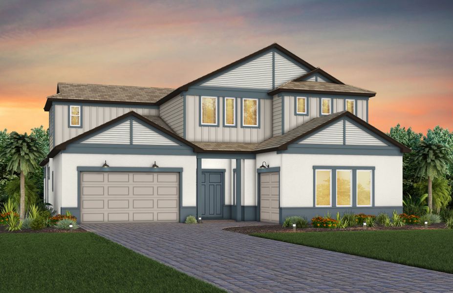 Representative exterior photo of a completed home built from the Sanibel by Pulte Homes in Two Rivers, Zephyrhills, FL (Image 22).