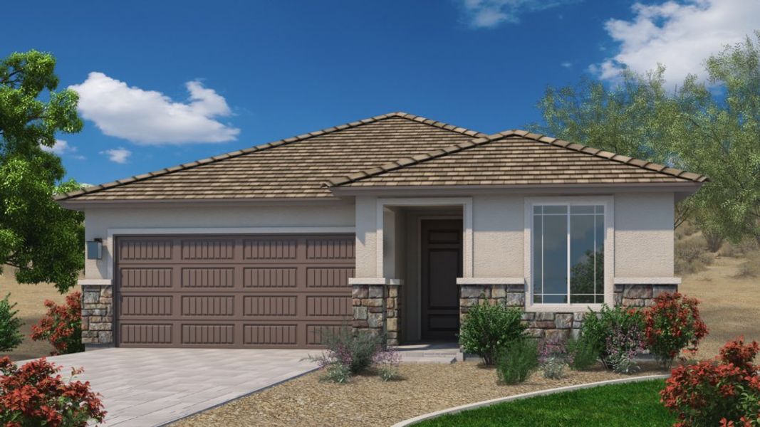 Representative exterior photo of a completed home built from the Plan 3512 by Scott Communities in The Views at Rancho Cabrillo, Peoria, AZ (Image 2).