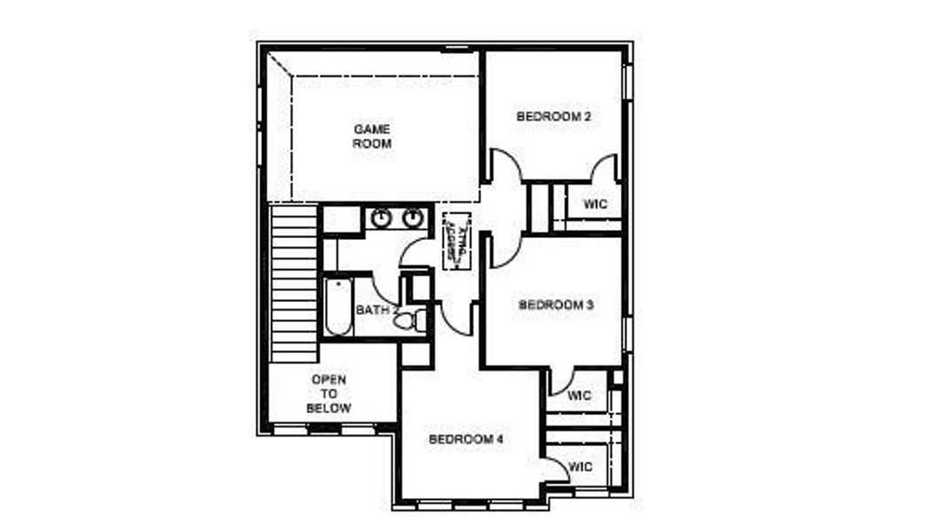 2D floor plan layout of this home in The Reserve at Spiritas Ranch, Little Elm, TX (Image 2).