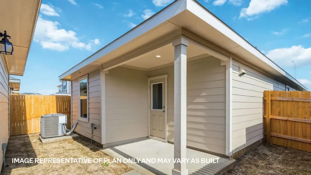 Exterior details and patio area of a home in Valverde, Bastrop (Image 14).