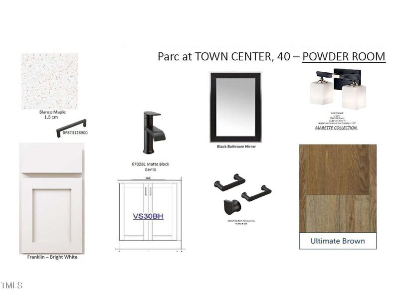 PTC 40 Powder Room Selections