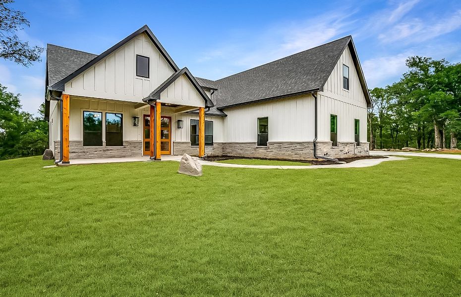 Representative exterior photo of a completed home built from the Cherry Laurel by Trinity Classic Homes in Zion Trails, Poolville, TX (Image 1). Representative exterior photo of a completed home built from the Cherry Laurel by Trinity Classic Homes in Zion Trails, Poolville, TX (Image 1).