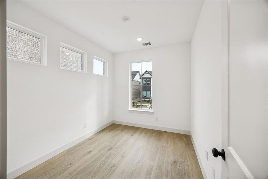 This cozy home office is the perfect place for work or play!