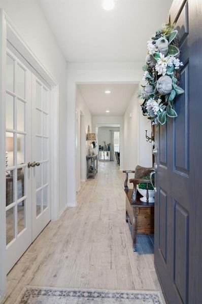 Entry way with office on left