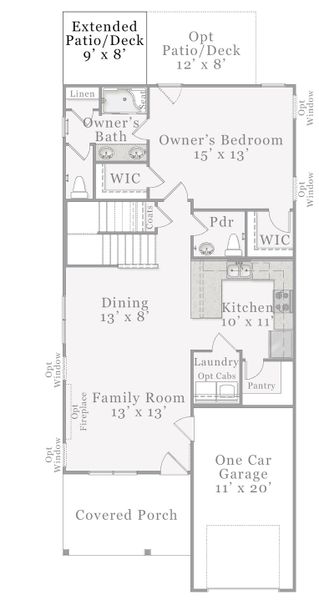 2D floor plan layout for the Joyner by McKee Homes in The Walk at East Village, Clayton, NC (Image 11). 2D floor plan layout for the Joyner by McKee Homes in The Walk at East Village, Clayton, NC (Image 11).