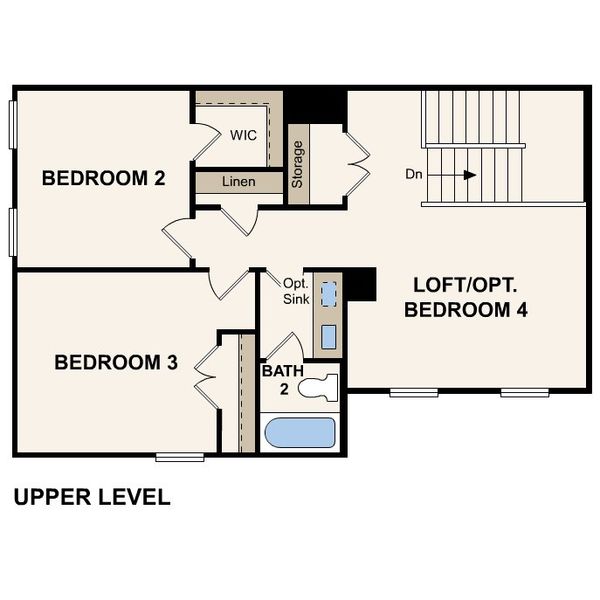 2D floor plan layout of this home in Prestige Collection at Overland Grove, Forney, TX (Image 3).