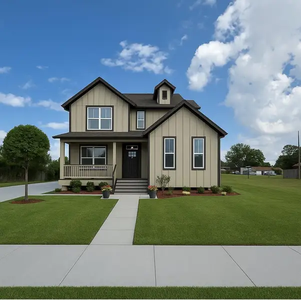 Front exterior of a new home in , Pasadena, TX, highlighting curb appeal (Image 1).