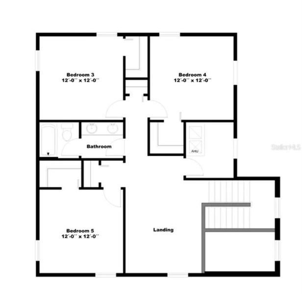 2D floor plan layout of this home in Yucatan Gardens, Orlando, FL (Image 4).