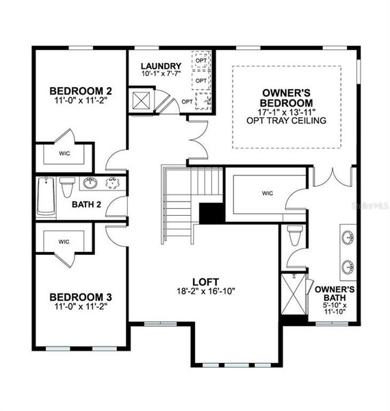 2D floor plan layout of this home in Bay Lake Farms, St. Cloud, FL (Image 3).