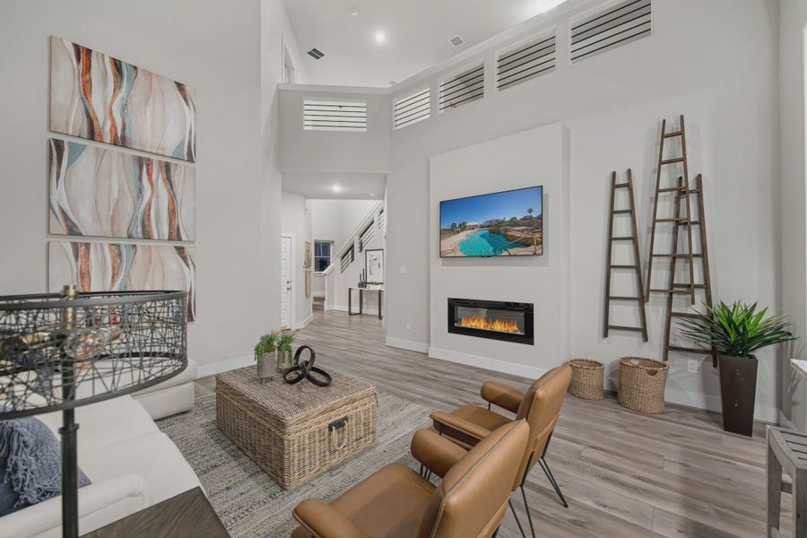 Representative furnished interior of a home built from the Powell by Chesmar Homes in Buffalo Crossing, Cibolo (Image 4).