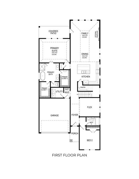 2D floor plan layout for the Roosevelt F by First Texas Homes in Parkside, Denton, TX (Image 5). 2D floor plan layout for the Roosevelt F by First Texas Homes in Parkside, Denton, TX (Image 5).