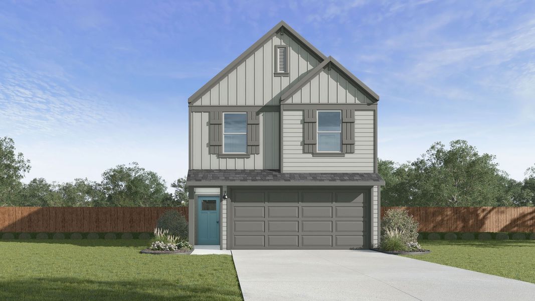 Representative exterior photo of a completed home built from the BIRCH by D.R. Horton in Villarosa at Tamarron, Katy, TX (Image 1). Representative exterior photo of a completed home built from the BIRCH by D.R. Horton in Villarosa at Tamarron, Katy, TX (Image 1).