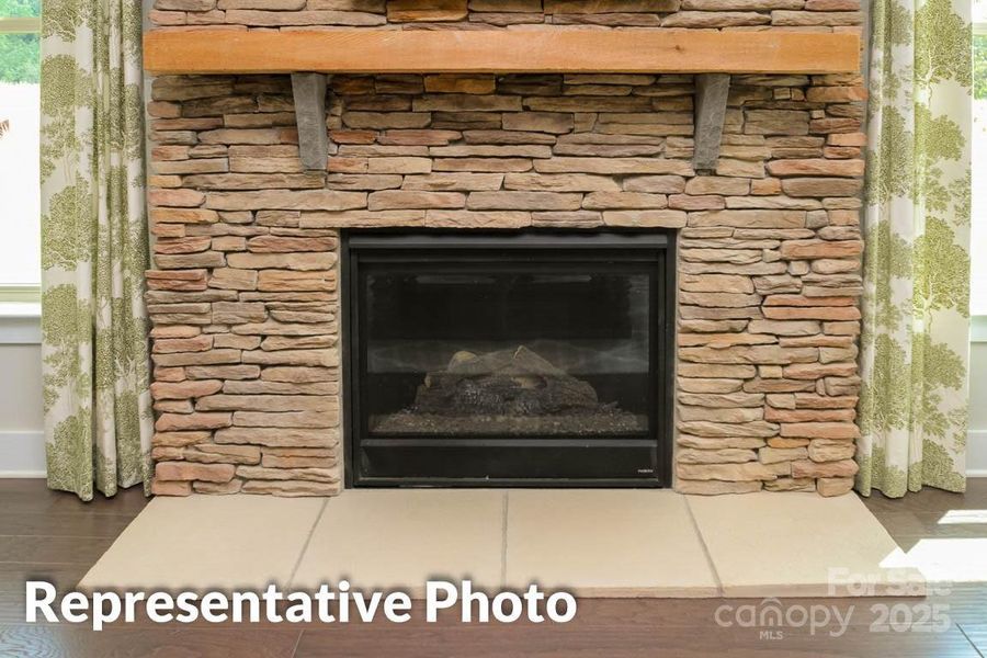 Full Stone Wall Fireplace