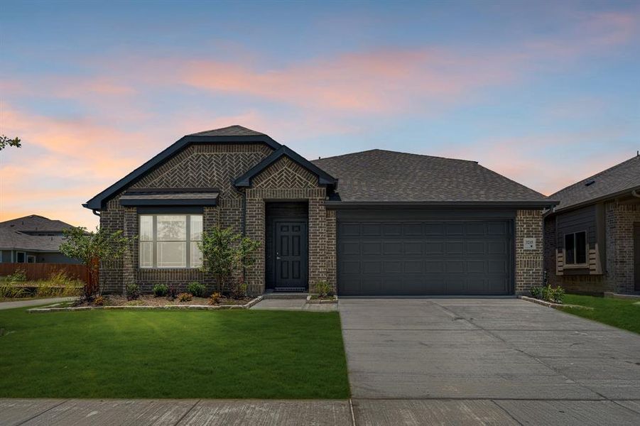Front exterior of a new home in Heartland Elements, Crandall, TX, highlighting curb appeal (Image 1). Front exterior of a new home in Heartland Elements, Crandall, TX, highlighting curb appeal (Image 1).