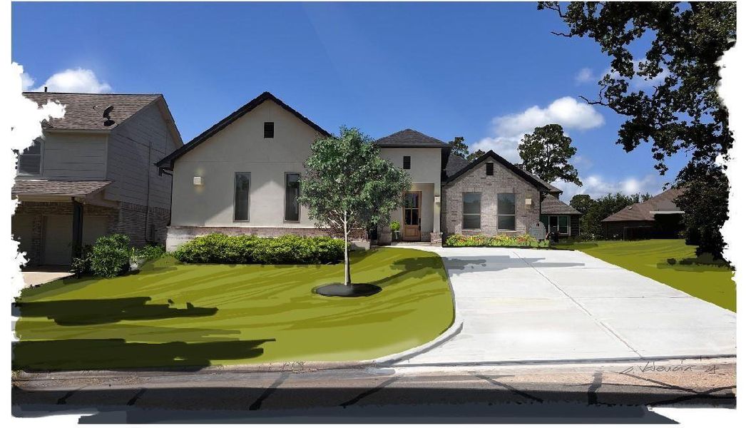 Front exterior of a new home in , Montgomery, TX, highlighting curb appeal (Image 1). Front exterior of a new home in , Montgomery, TX, highlighting curb appeal (Image 1).