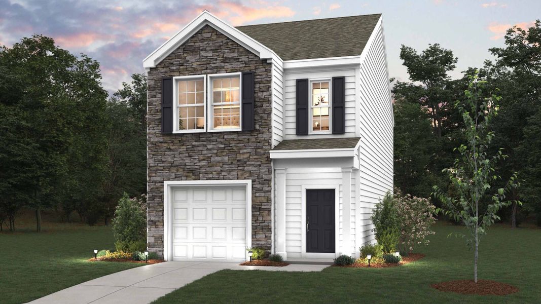 Front exterior of a new home in Providence Walk, Hendersonville, NC, highlighting curb appeal (Image 1). Front exterior of a new home in Providence Walk, Hendersonville, NC, highlighting curb appeal (Image 1).