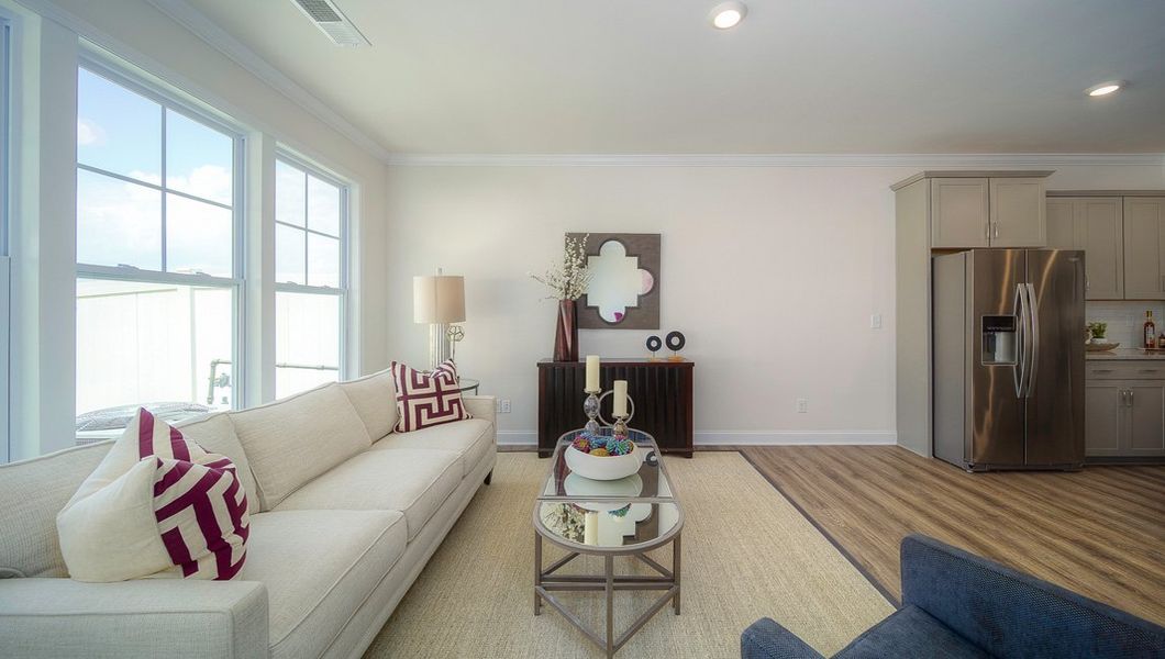 Furnished interior view inside a new home in Townes at Tap Root Farms, Fletcher (Image 15). Furnished interior view inside a new home in Townes at Tap Root Farms, Fletcher (Image 15).