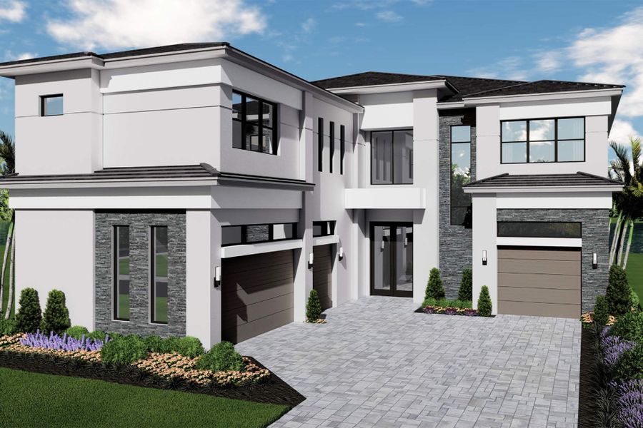 Representative exterior photo of a completed home built from the Santorini by GL Homes in Lotus Edge, Boca Raton, FL (Image 2).