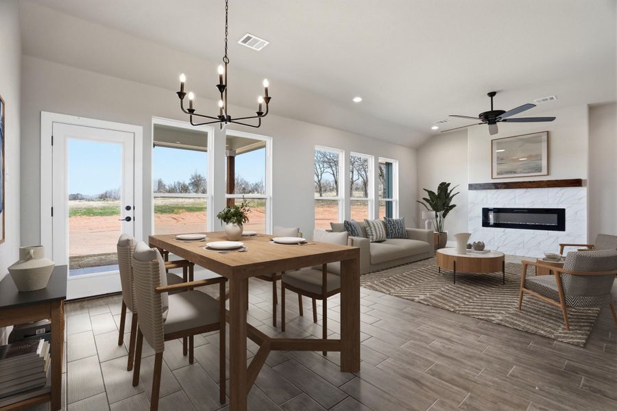 Representative furnished interior of a home built from the The Petunia by Kenmark Homes in Zion Valley, Poolville (Image 7).