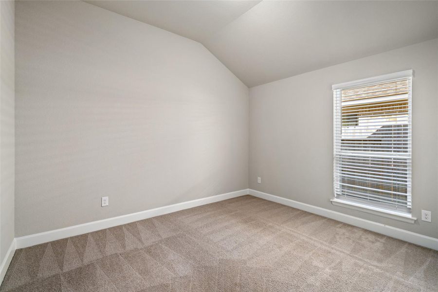 Spacious secondary bedroom 3 with plush carpet and bright window.
