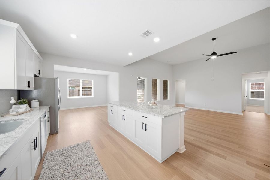 Kitchen open to living room