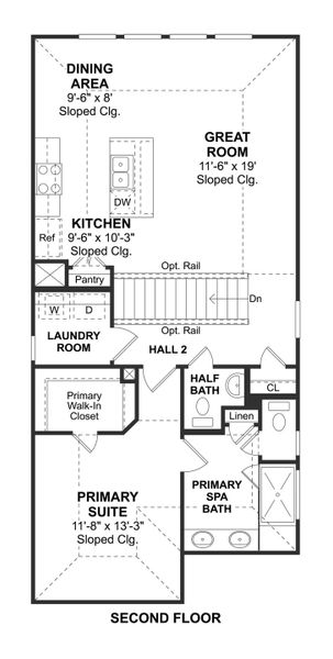 2D floor plan layout for the Reagan by K. Hovnanian® Homes in Cloverdale, Houston, TX (Image 4). 2D floor plan layout for the Reagan by K. Hovnanian® Homes in Cloverdale, Houston, TX (Image 4).