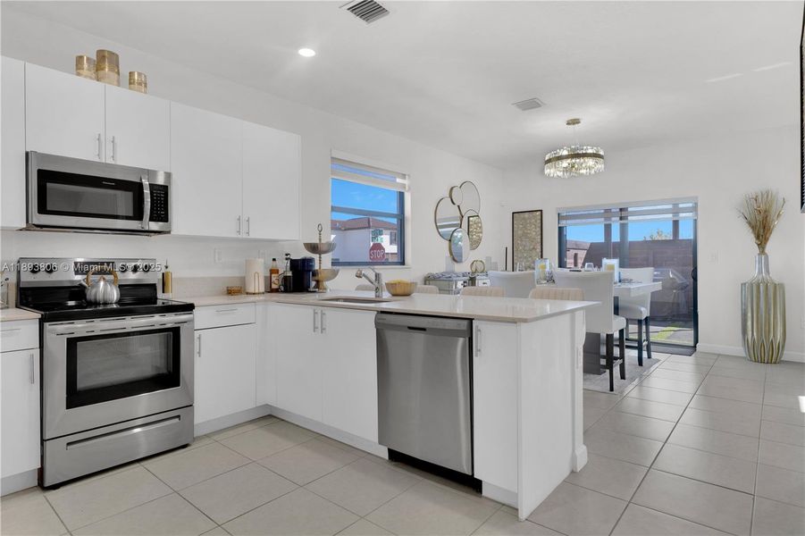 Furnished interior view inside a new home in , Miami (Image 10).